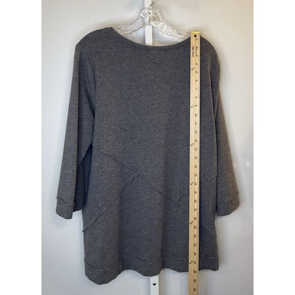 Chico’s Weekends Gray Tunic Top 2 (XL) Soft Modal Blend Cozy Fall Minimalist - Picture 4 of 11